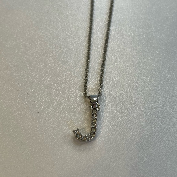 Silver Initial 'J' Pendant Necklace - Picture 4 of 4